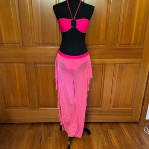 Hot Pink 3-Piece Sheer Beach Set